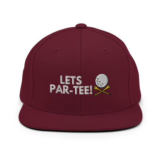 Funny Golfer Gifts  Snapback Hat Maroon Lets Par-Tee Hat Snapback Hat
