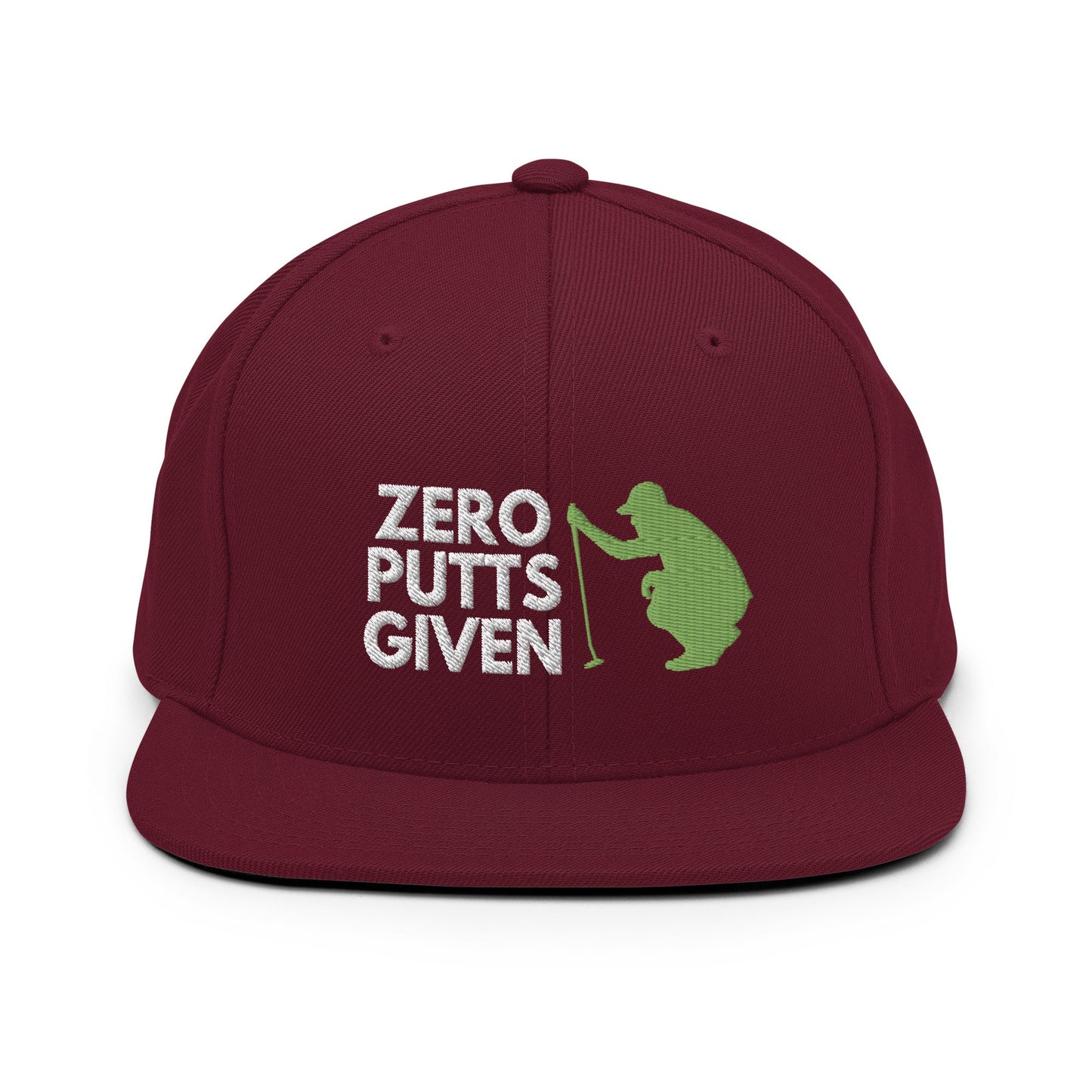 Funny Golfer Gifts  Snapback Hat Maroon Zero Putts Given Hat Snapback Hat