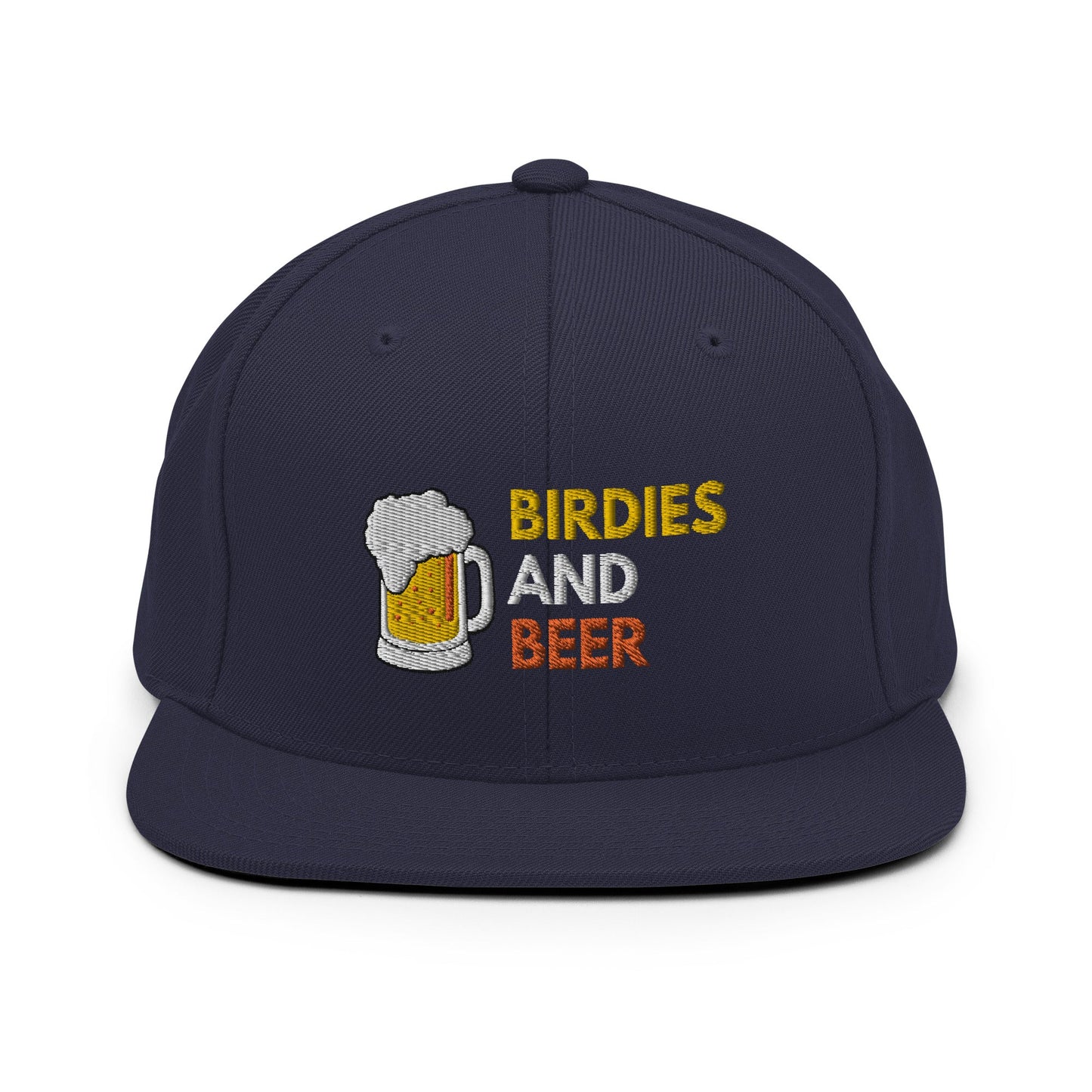 Funny Golfer Gifts  Snapback Hat Navy Birdies and Beer Snapback Hat