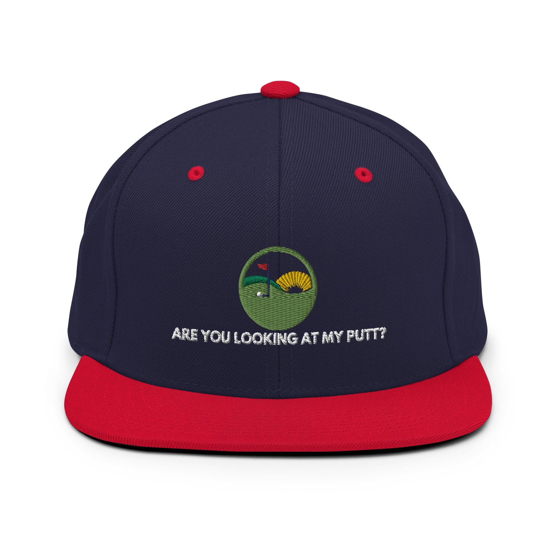 Funny Golfer Gifts  Snapback Hat Navy/ Red Are you looking at my putt Snapback Hat