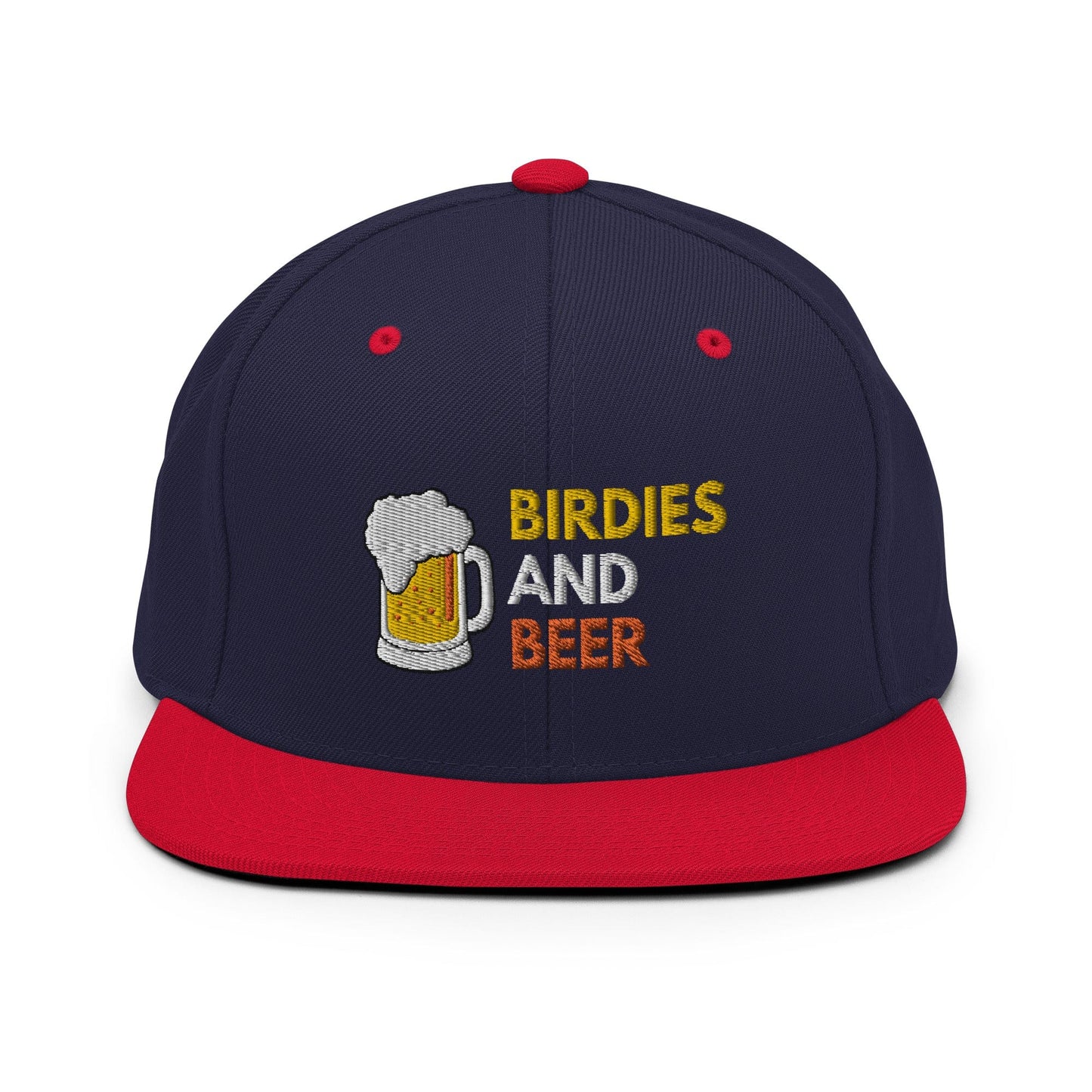 Funny Golfer Gifts  Snapback Hat Navy/ Red Birdies and Beer Snapback Hat