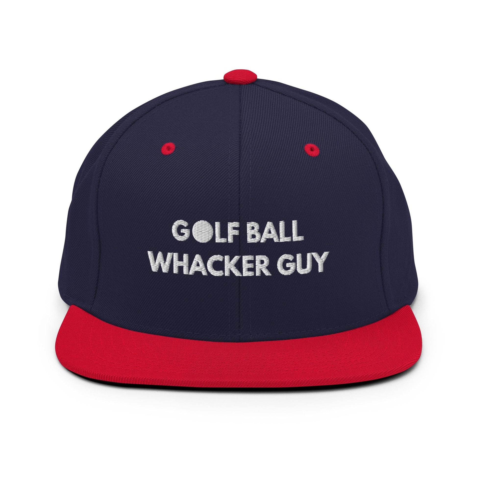 Funny Golfer Gifts  Snapback Hat Navy/ Red Golf Ball Whacker Guy Hat Snapback Hat