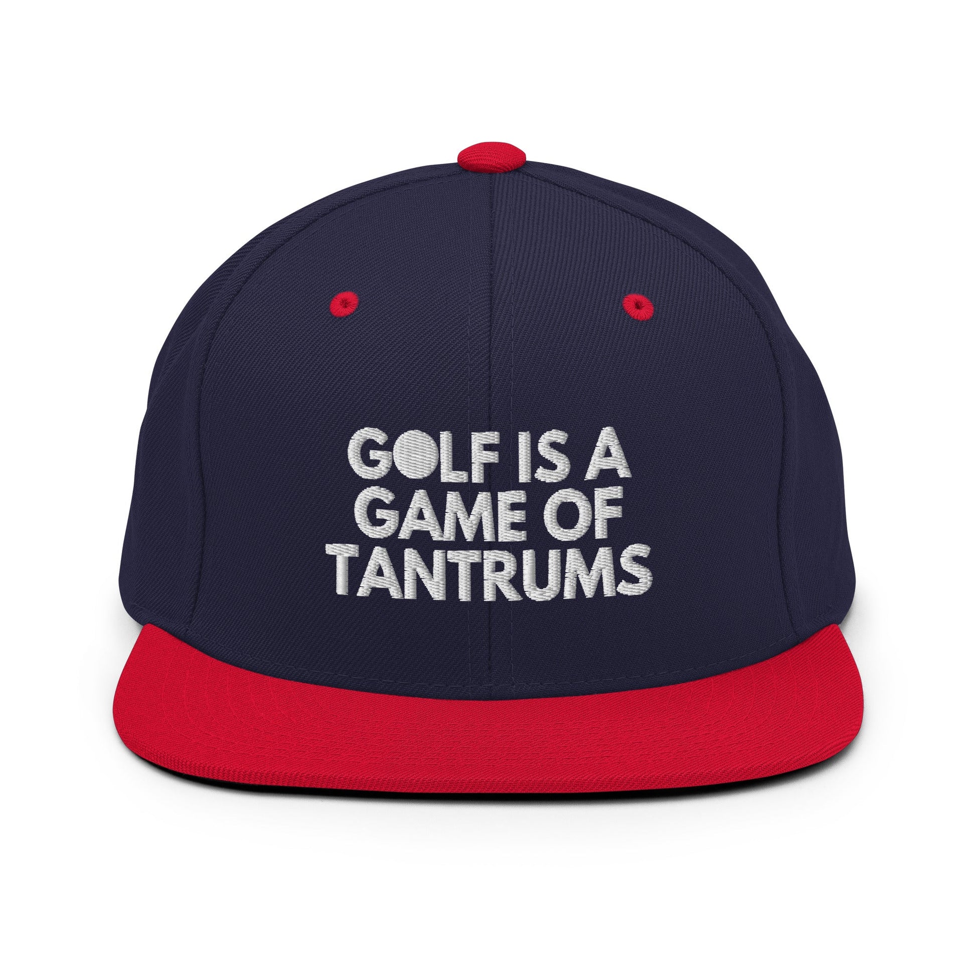 Funny Golfer Gifts  Snapback Hat Navy/ Red Golf Is A Game Of Tantrums Hat Snapback Hat