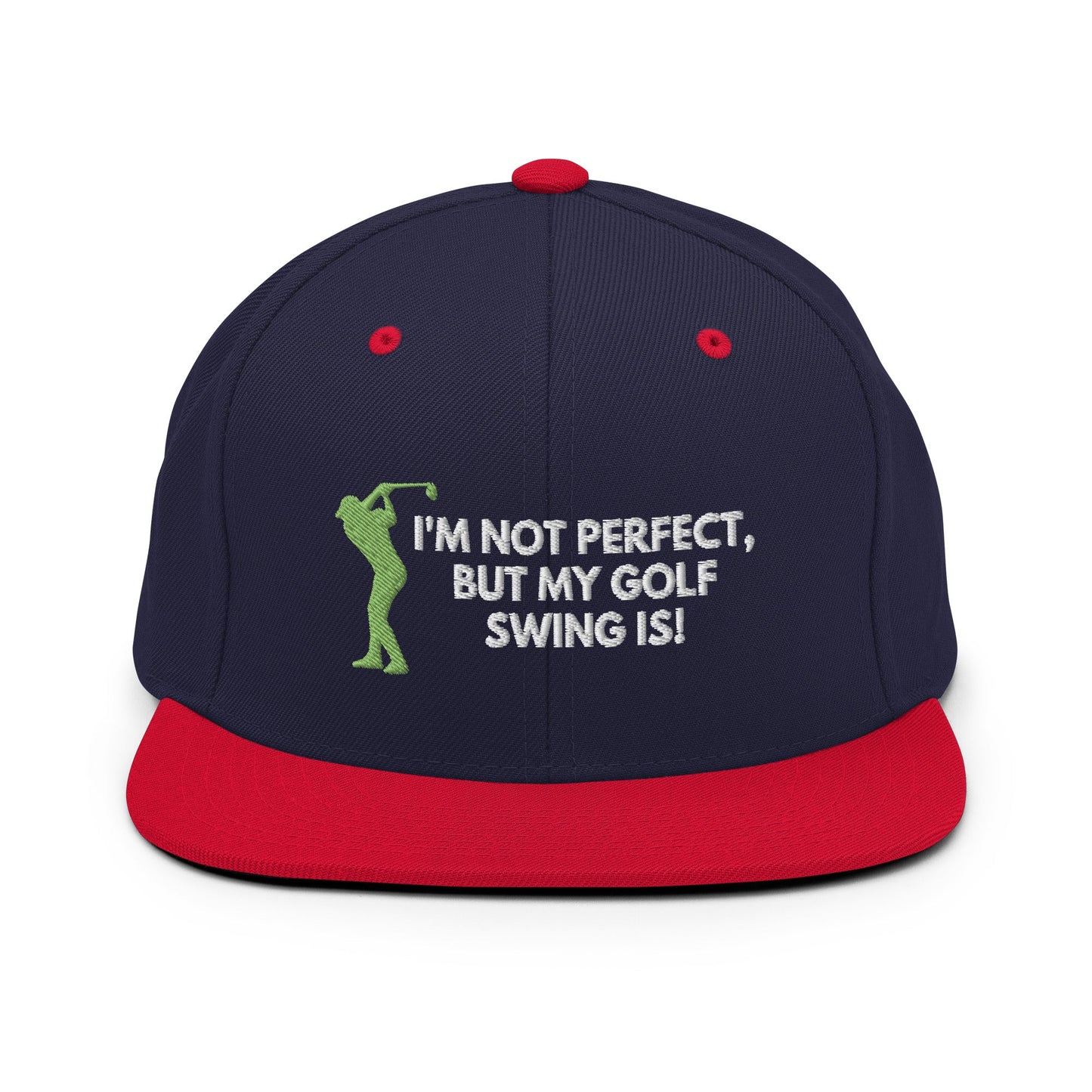 Funny Golfer Gifts  Snapback Hat Navy/ Red I'm Not Perfect But My Golf Swing Is Hat Snapback Hat