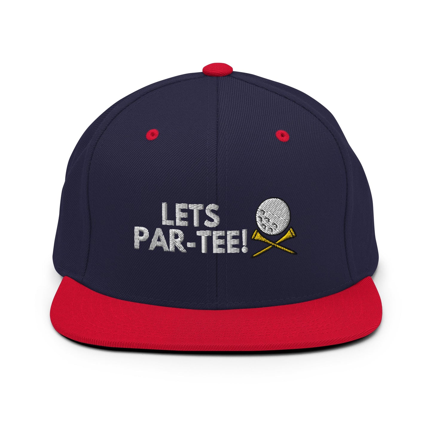 Funny Golfer Gifts  Snapback Hat Navy/ Red Lets Par-Tee Hat Snapback Hat