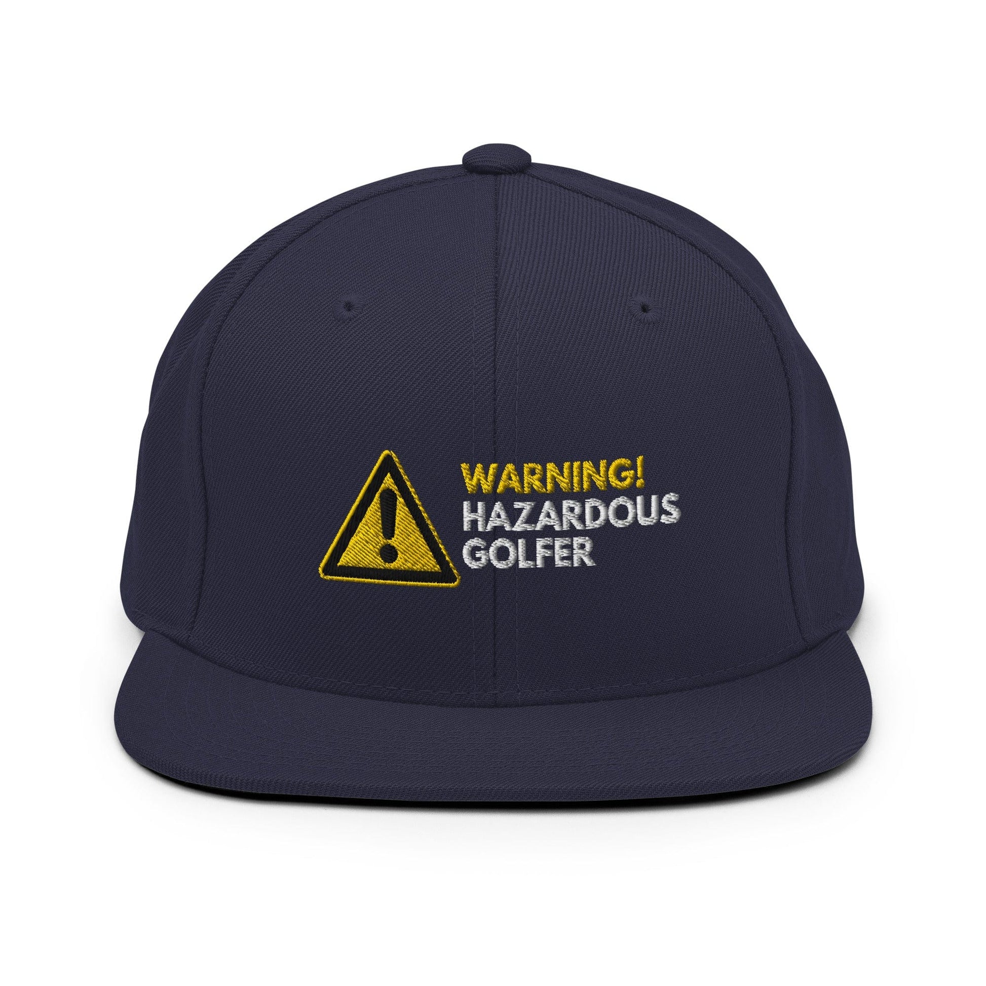 Funny Golfer Gifts  Snapback Hat Navy Warning Hazardous Golfer Snapback Hat