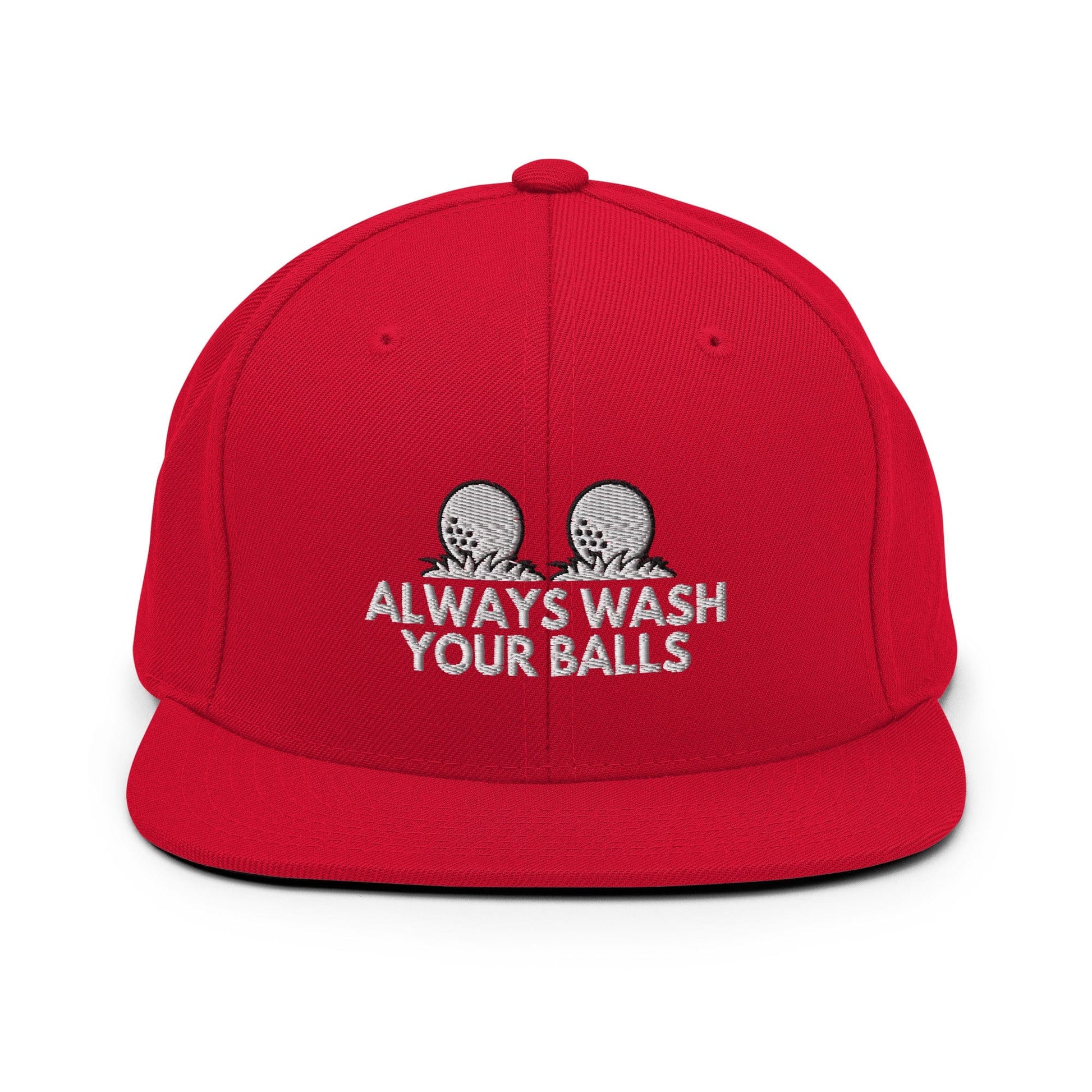 Funny Golfer Gifts  Snapback Hat Red Always Wash Your Balls Hat Snapback Hat