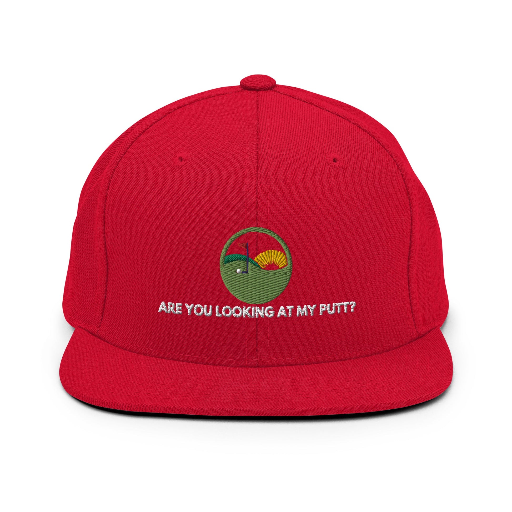 Funny Golfer Gifts  Snapback Hat Red Are you looking at my putt Snapback Hat