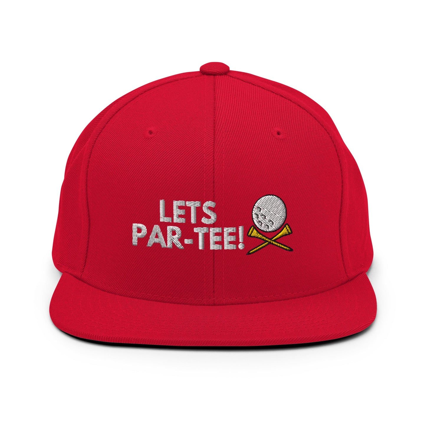 Funny Golfer Gifts  Snapback Hat Red Lets Par-Tee Hat Snapback Hat