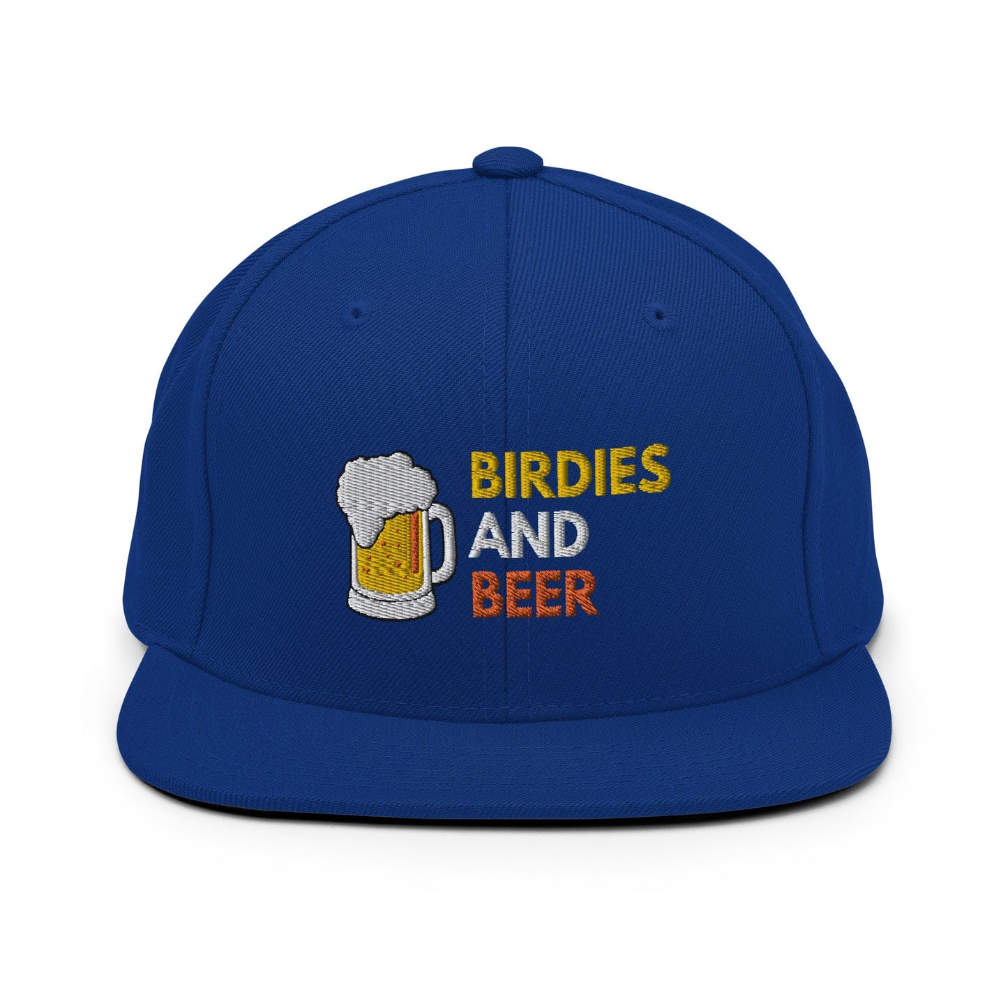 Funny Golfer Gifts  Snapback Hat Royal Blue Birdies and Beer Snapback Hat