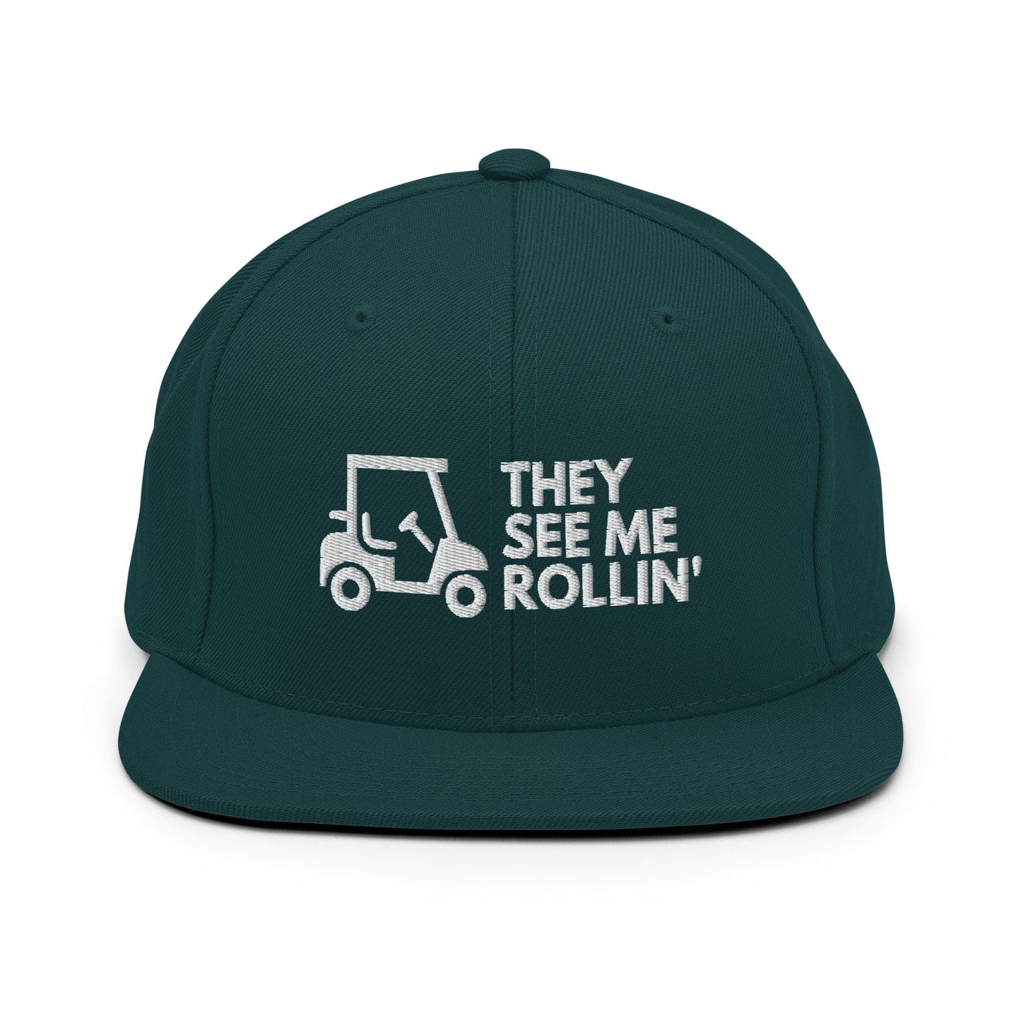 Funny Golfer Gifts  Snapback Hat Spruce They See Me Rollin Golfcart Hat Snapback Hat