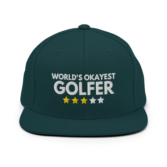Funny Golfer Gifts  Snapback Hat Spruce Worlds Okayest Golfer Hat Snapback Hat
