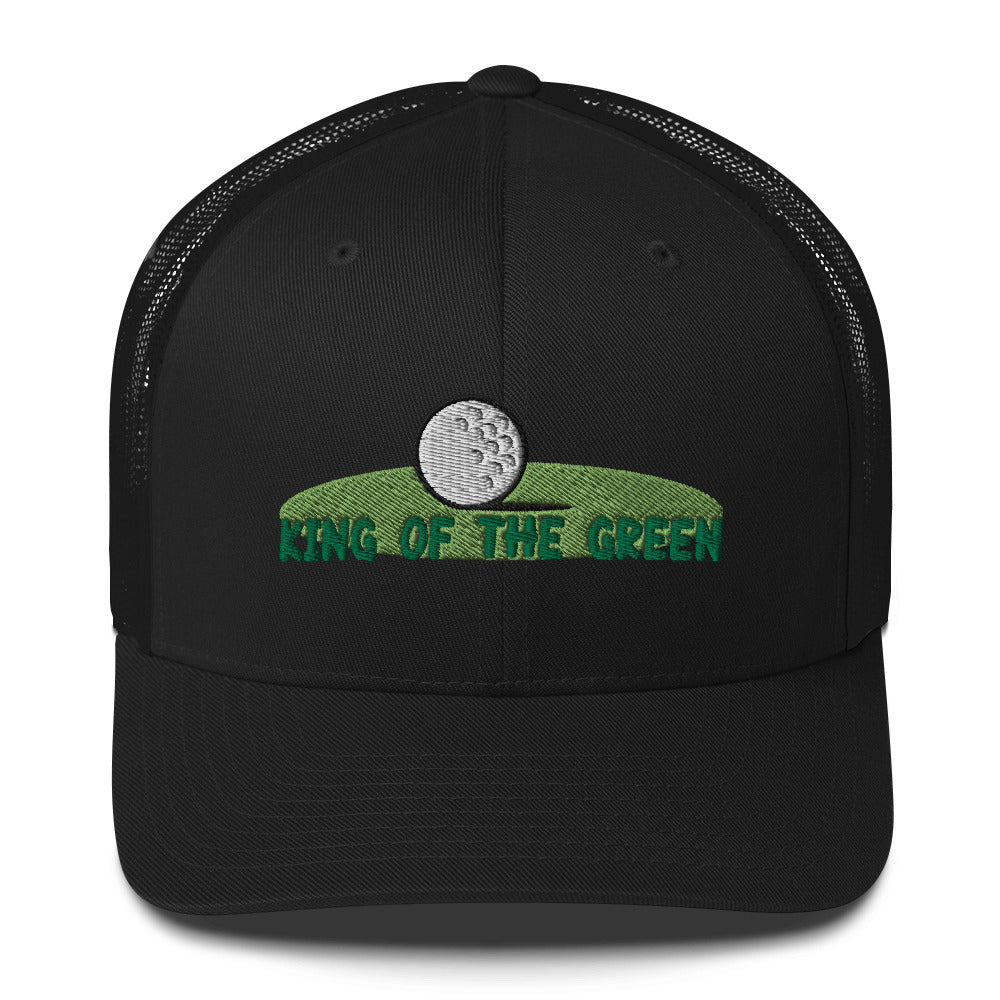 Funny Golfer Gifts  Trucker Hat Black King of the Green Trucker Hat