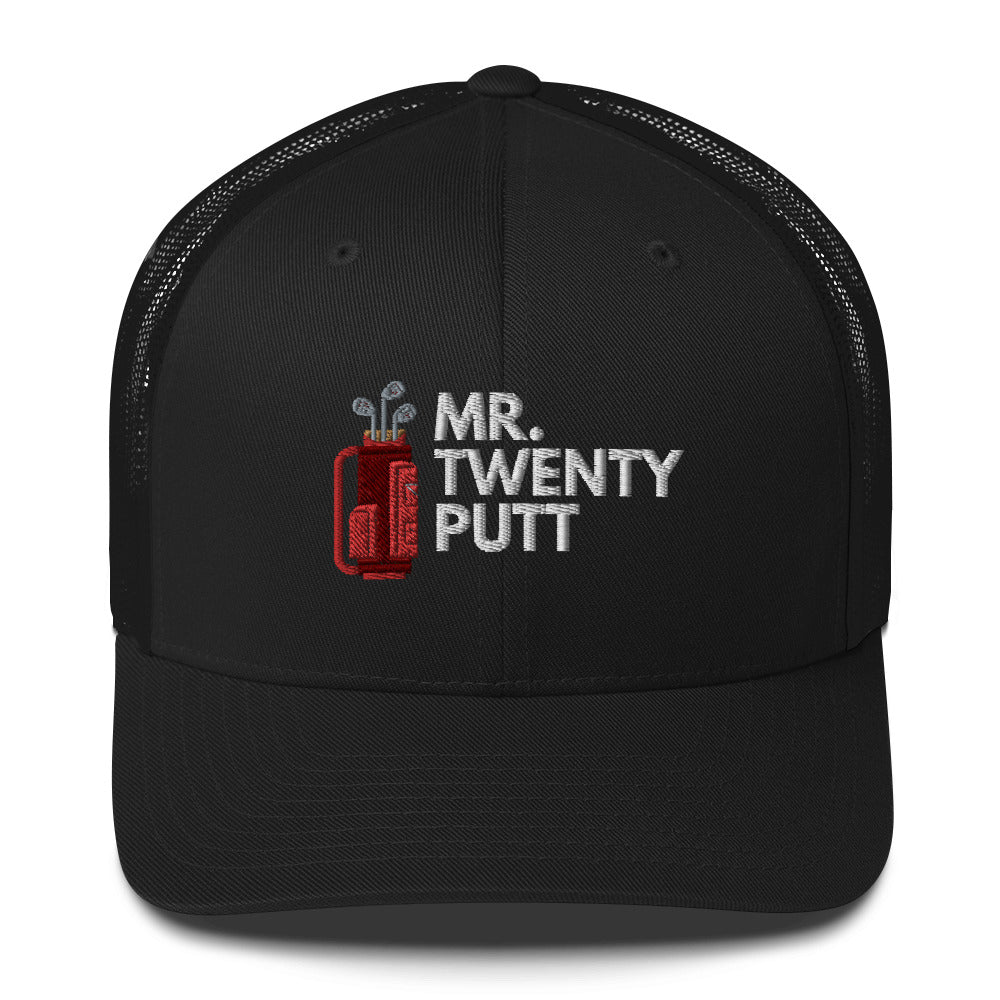 Funny Golfer Gifts  Trucker Hat Black Mr. Twenty Putt Trucker Hat