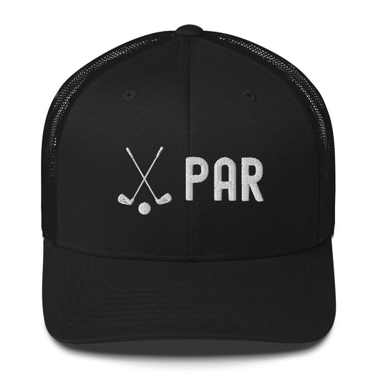 Funny Golfer Gifts  Trucker Hat Black Par Golf Club Golfball Hat Trucker Hat