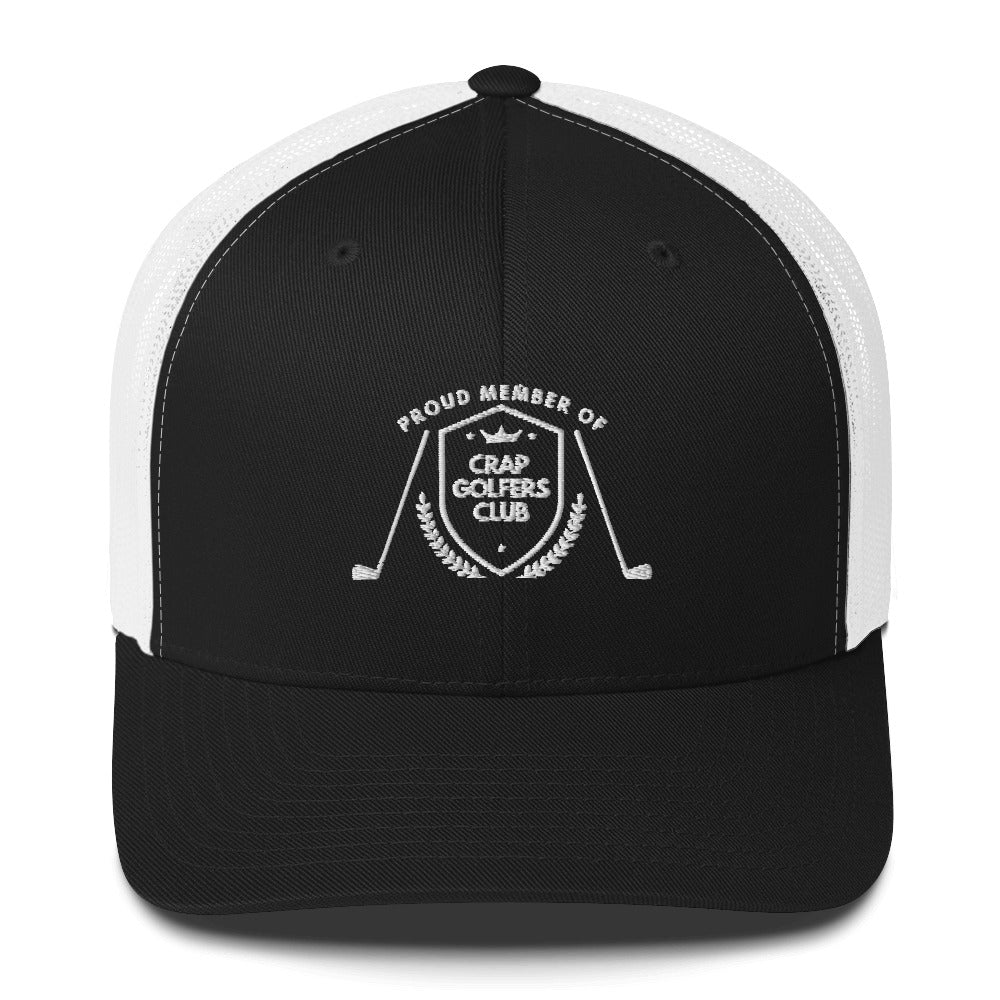 Funny Golfer Gifts  Trucker Hat Black/ White Crap Golfers Club Trucker Hat