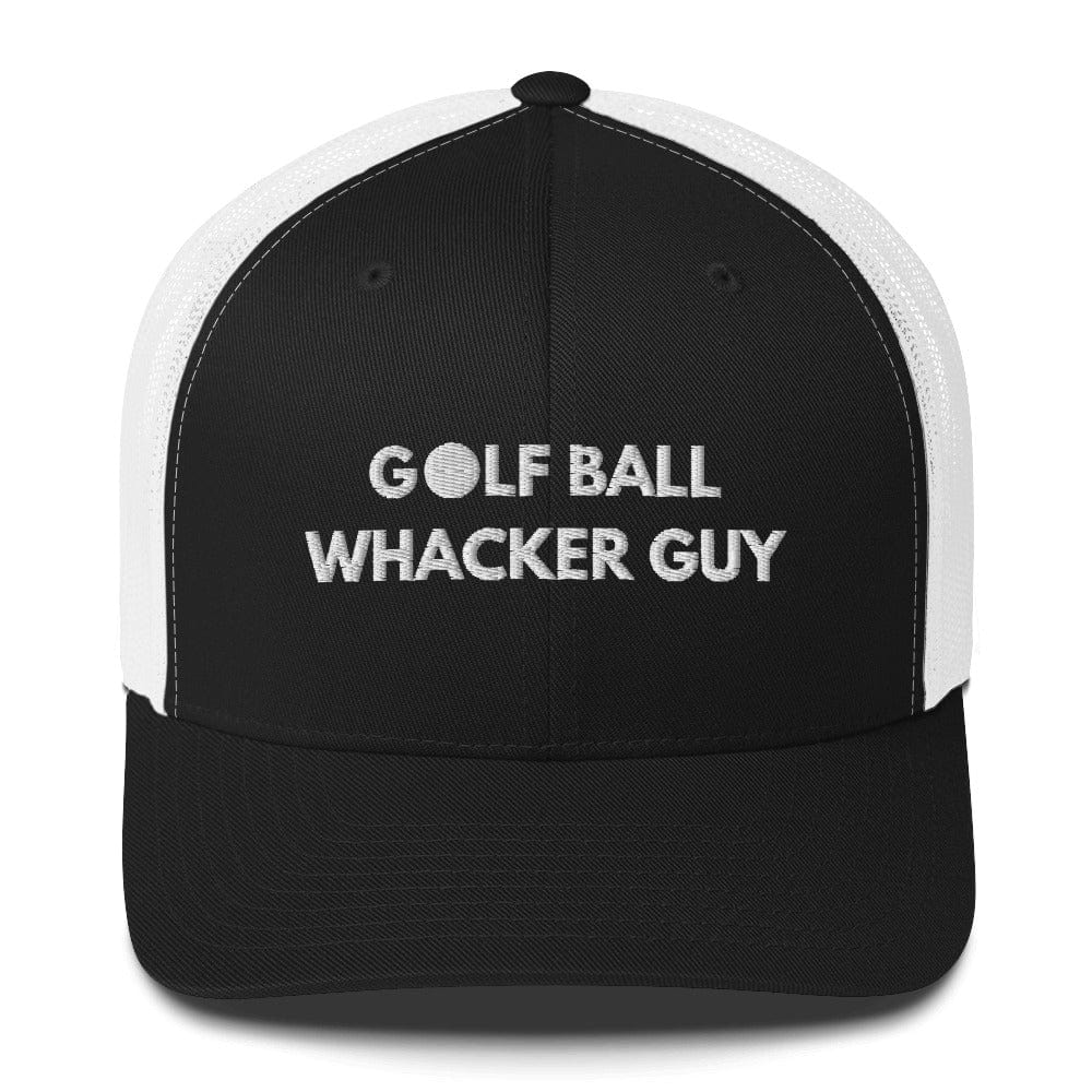 Funny Golfer Gifts  Trucker Hat Black/ White Golf Ball Whacker Guy Hat Trucker Hat