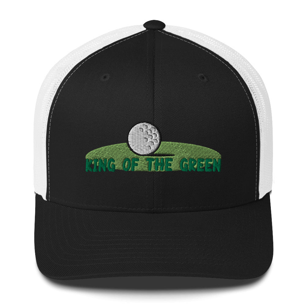Funny Golfer Gifts  Trucker Hat Black/ White King of the Green Trucker Hat
