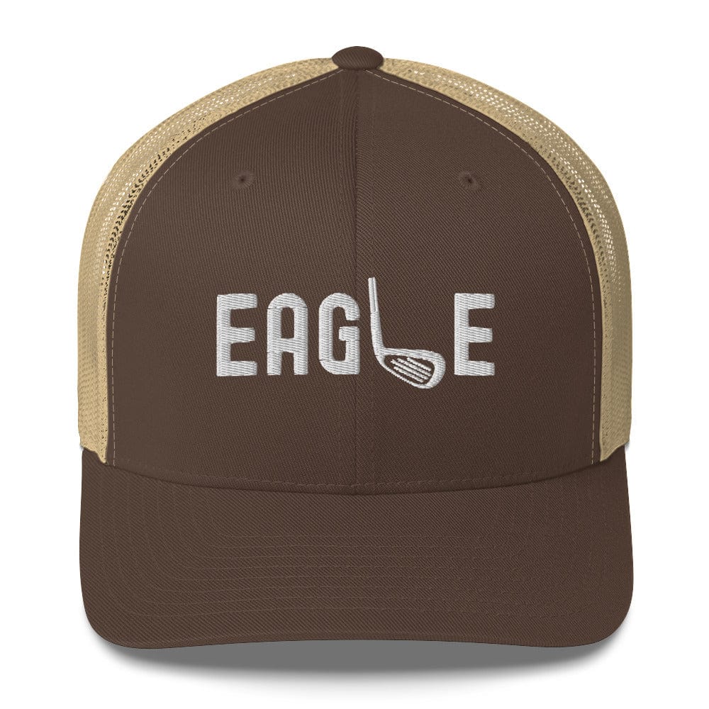 Funny Golfer Gifts  Trucker Hat Brown/ Khaki Eagle Hat Trucker Hat