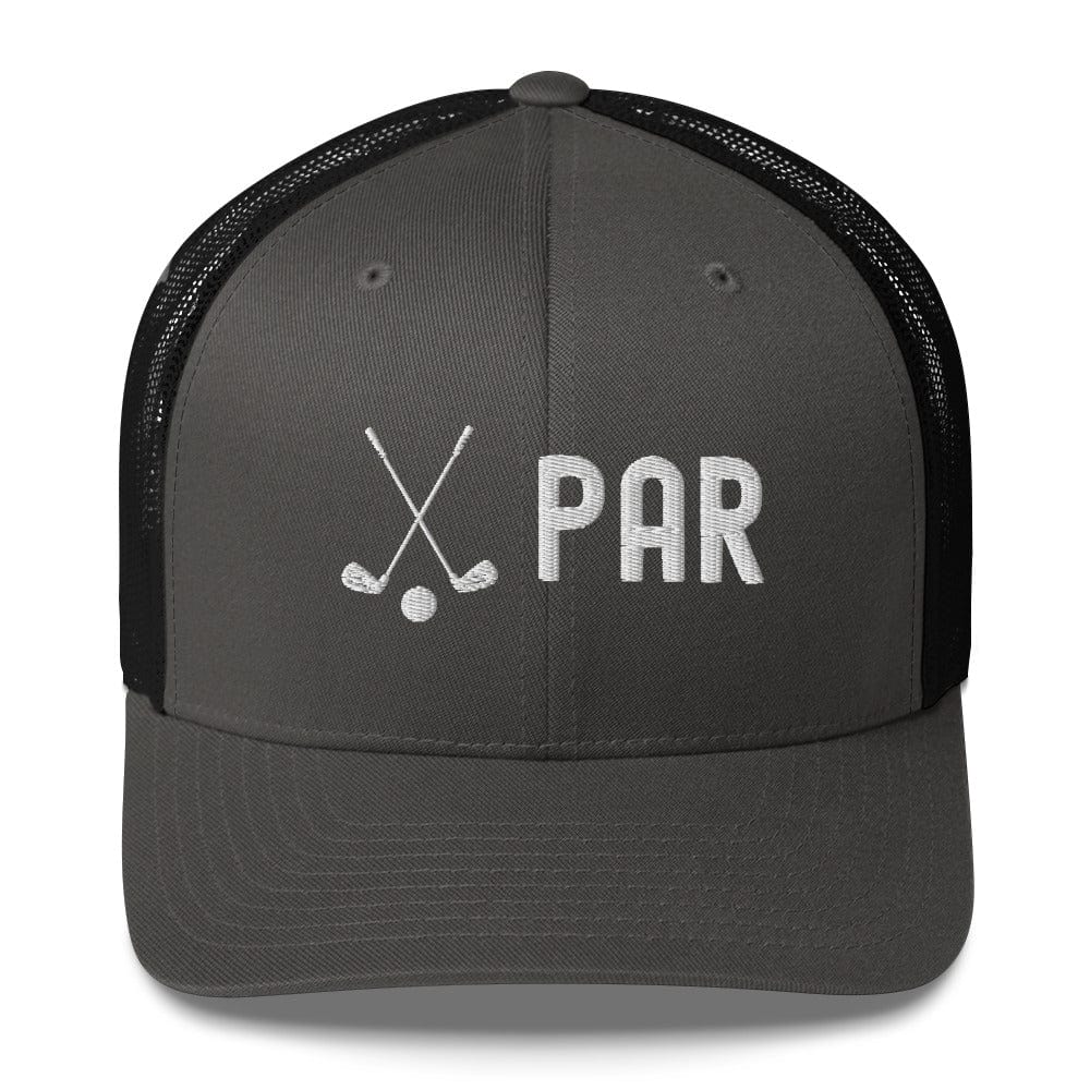 Funny Golfer Gifts  Trucker Hat Charcoal/ Black Par Golf Club Golfball Hat Trucker Hat