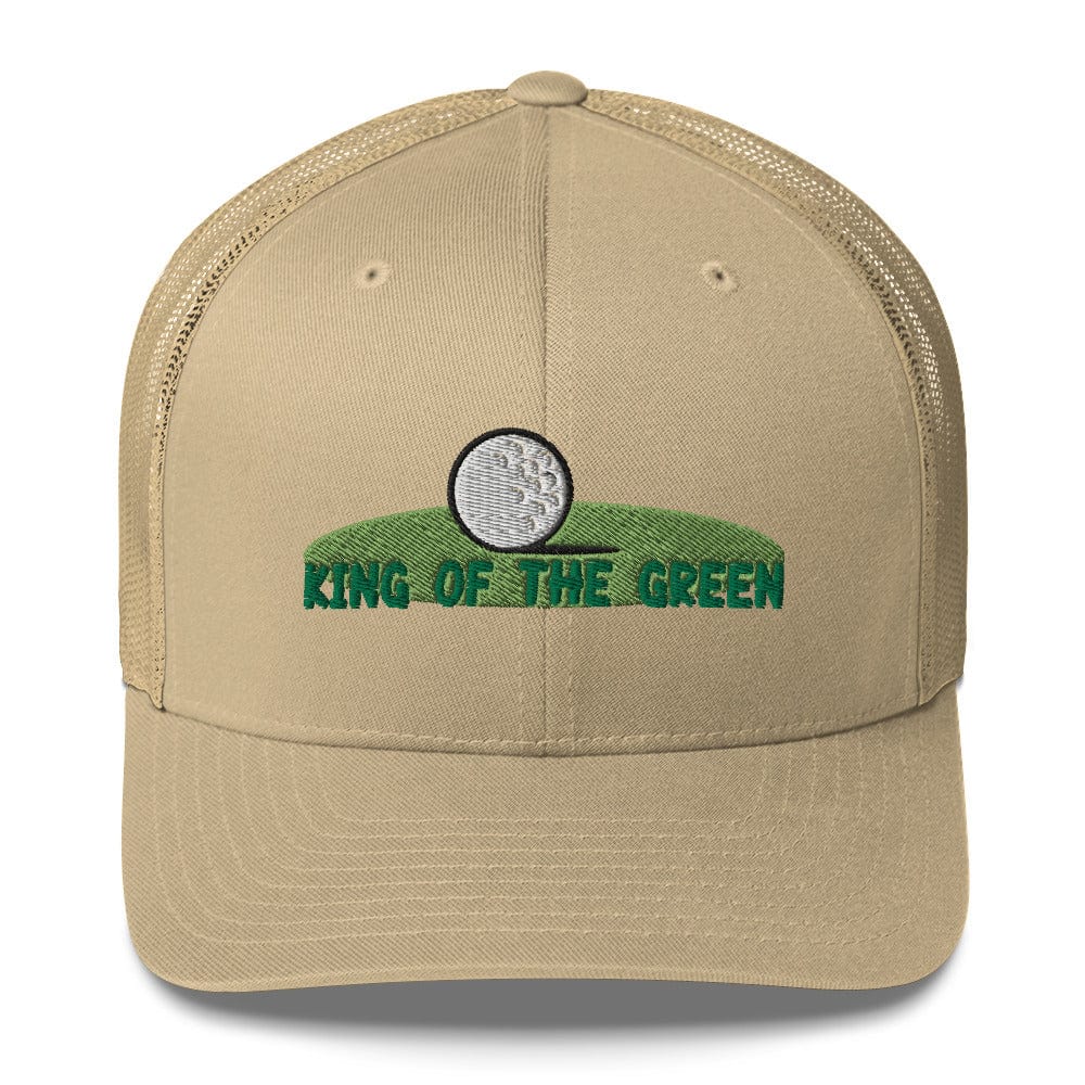 Funny Golfer Gifts  Trucker Hat Khaki King of the Green Trucker Hat