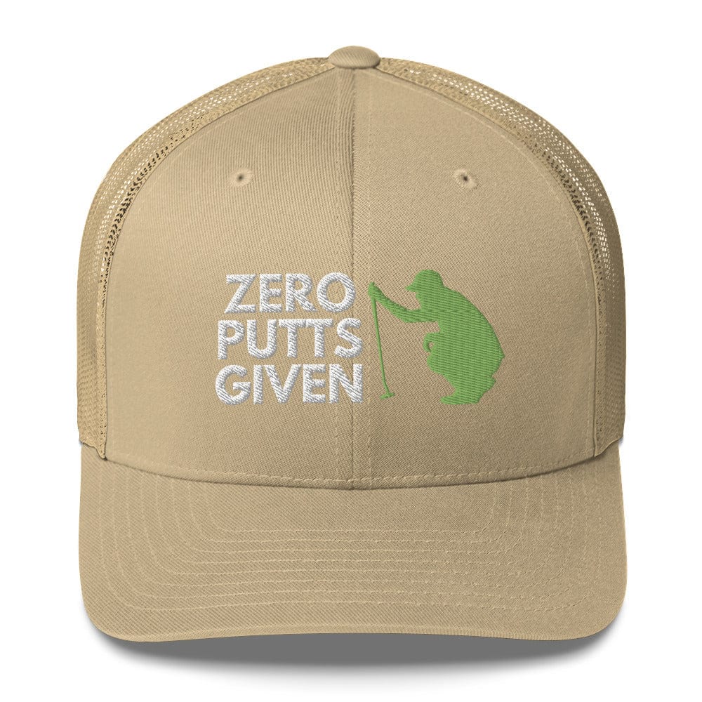 Funny Golfer Gifts  Trucker Hat Khaki Zero Putts Given Hat Trucker Hat