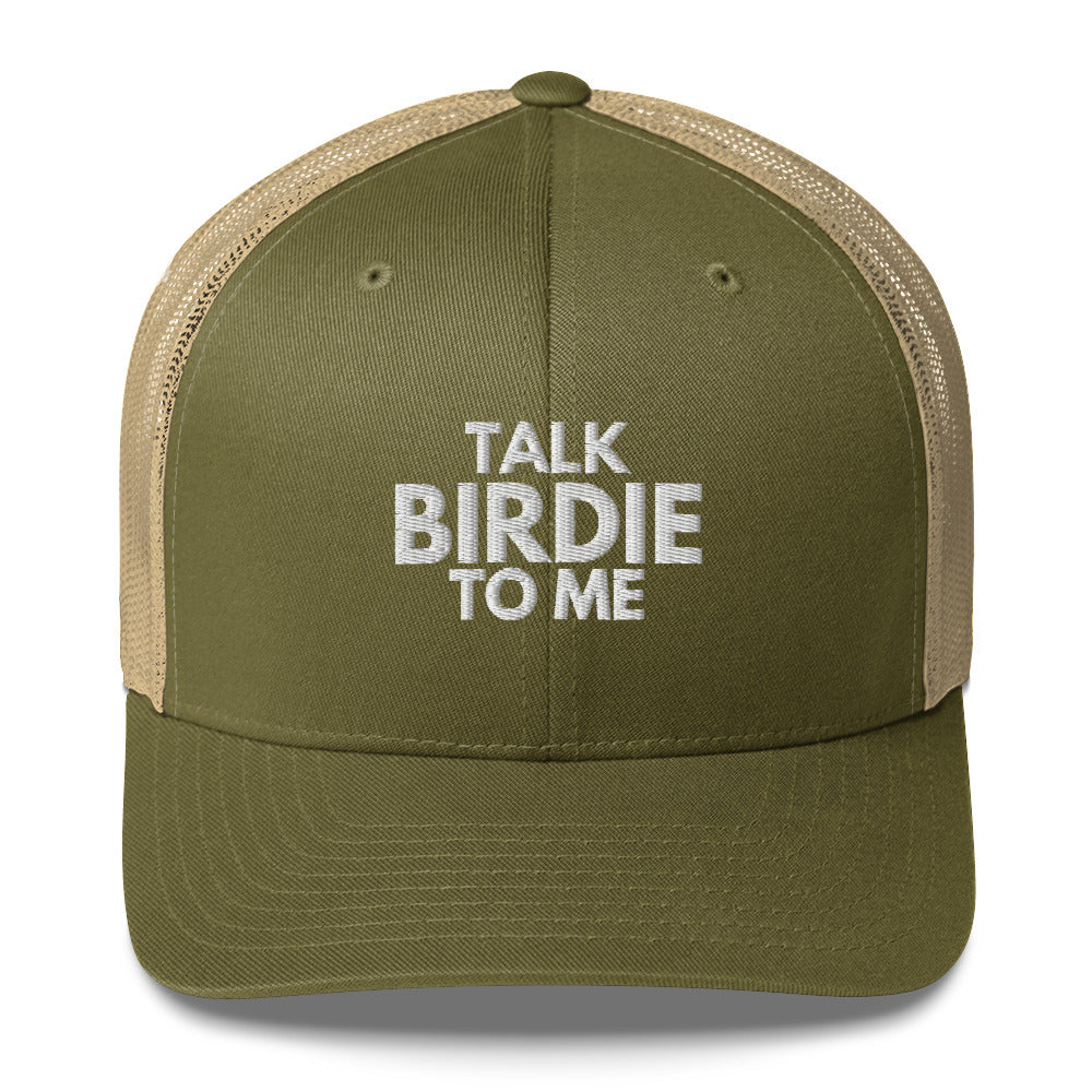 Funny Golfer Gifts  Trucker Hat Moss/ Khaki Talk Birdie To Me Hat Trucker Hat