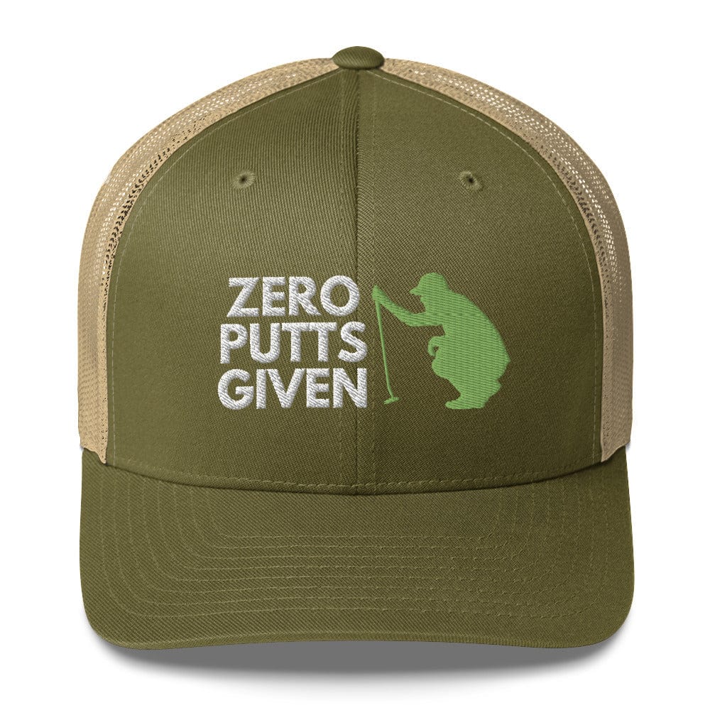 Funny Golfer Gifts  Trucker Hat Moss/ Khaki Zero Putts Given Hat Trucker Hat