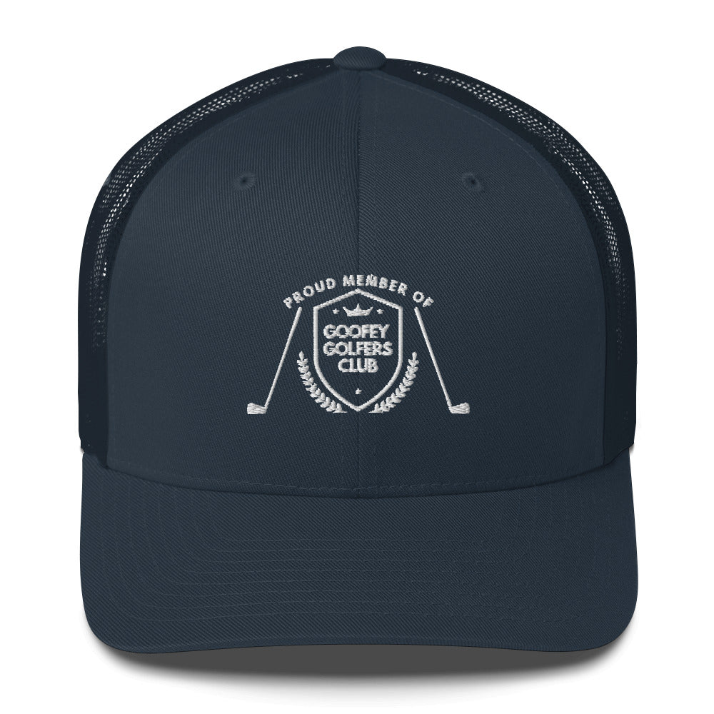 Funny Golfer Gifts  Trucker Hat Navy Goofey Golfers Club Trucker Hat