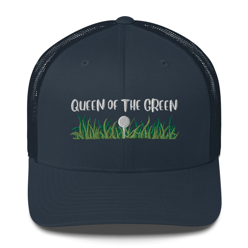 Funny Golfer Gifts  Trucker Hat Navy Queen Of The Green Trucker Hat