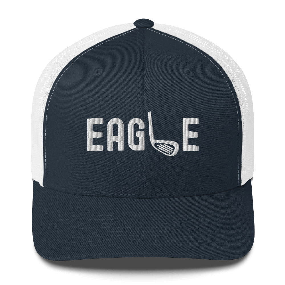Funny Golfer Gifts  Trucker Hat Navy/ White Eagle Hat Trucker Hat