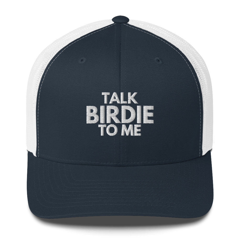 Funny Golfer Gifts  Trucker Hat Navy/ White Talk Birdie To Me Hat Trucker Hat