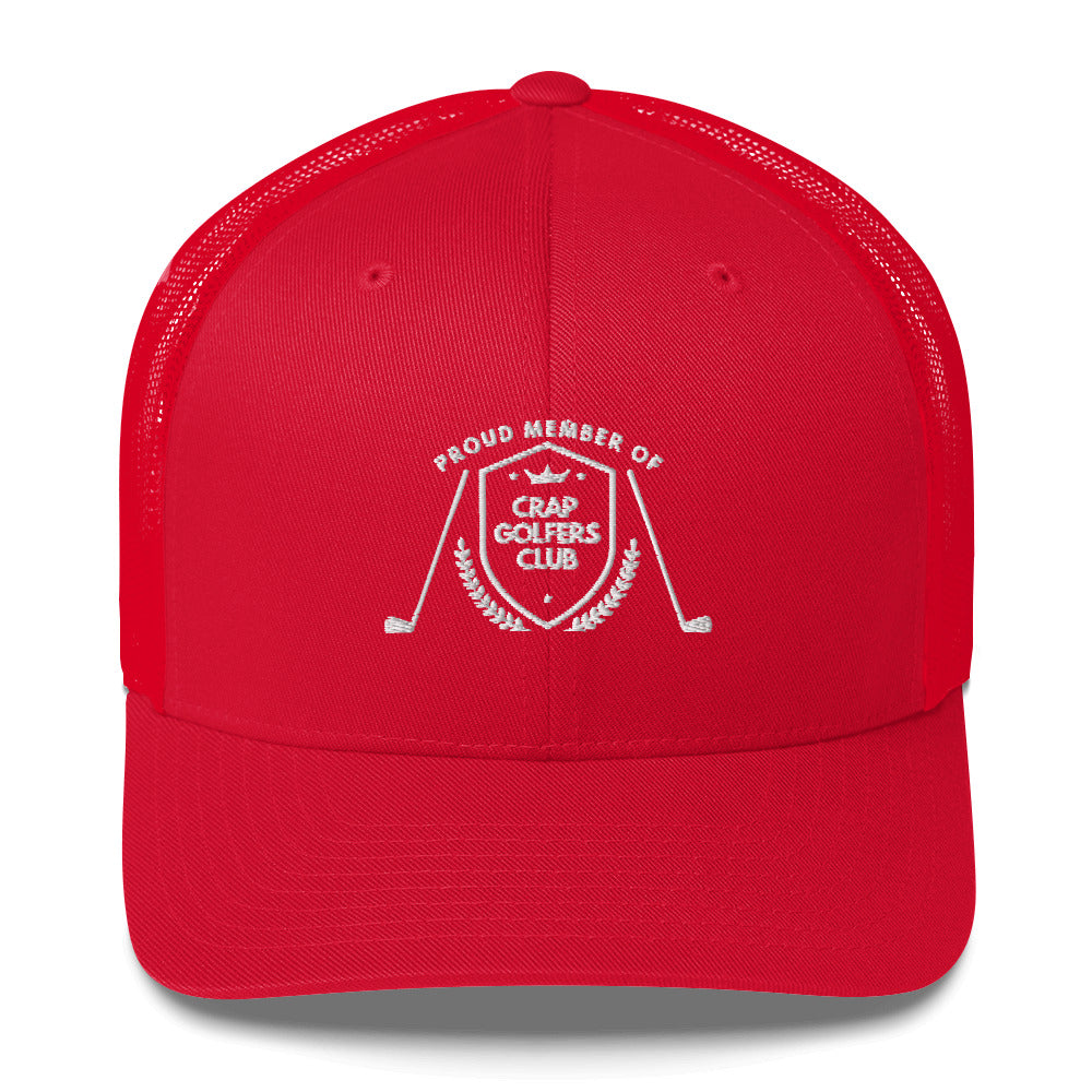 Funny Golfer Gifts  Trucker Hat Red Crap Golfers Club Trucker Hat