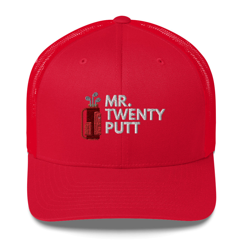 Funny Golfer Gifts  Trucker Hat Red Mr. Twenty Putt Trucker Hat