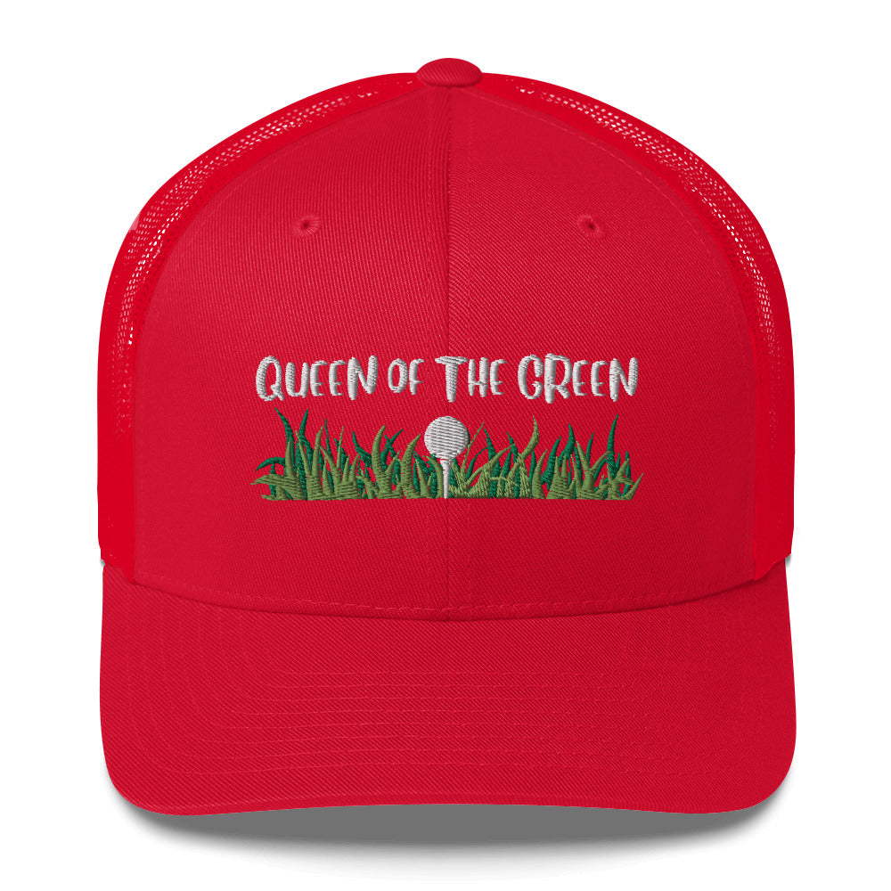 Funny Golfer Gifts  Trucker Hat Red Queen Of The Green Trucker Hat
