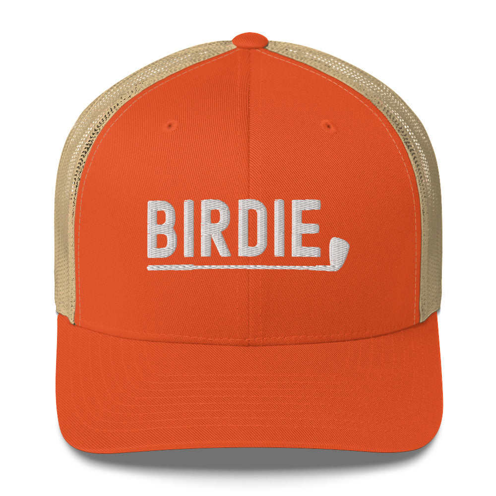 Funny Golfer Gifts  Trucker Hat Rustic Orange/ Khaki Birdie Hat Trucker Hat