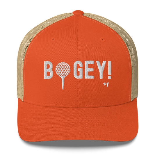 Funny Golfer Gifts  Trucker Hat Rustic Orange/ Khaki Bogey Hat Trucker Hat