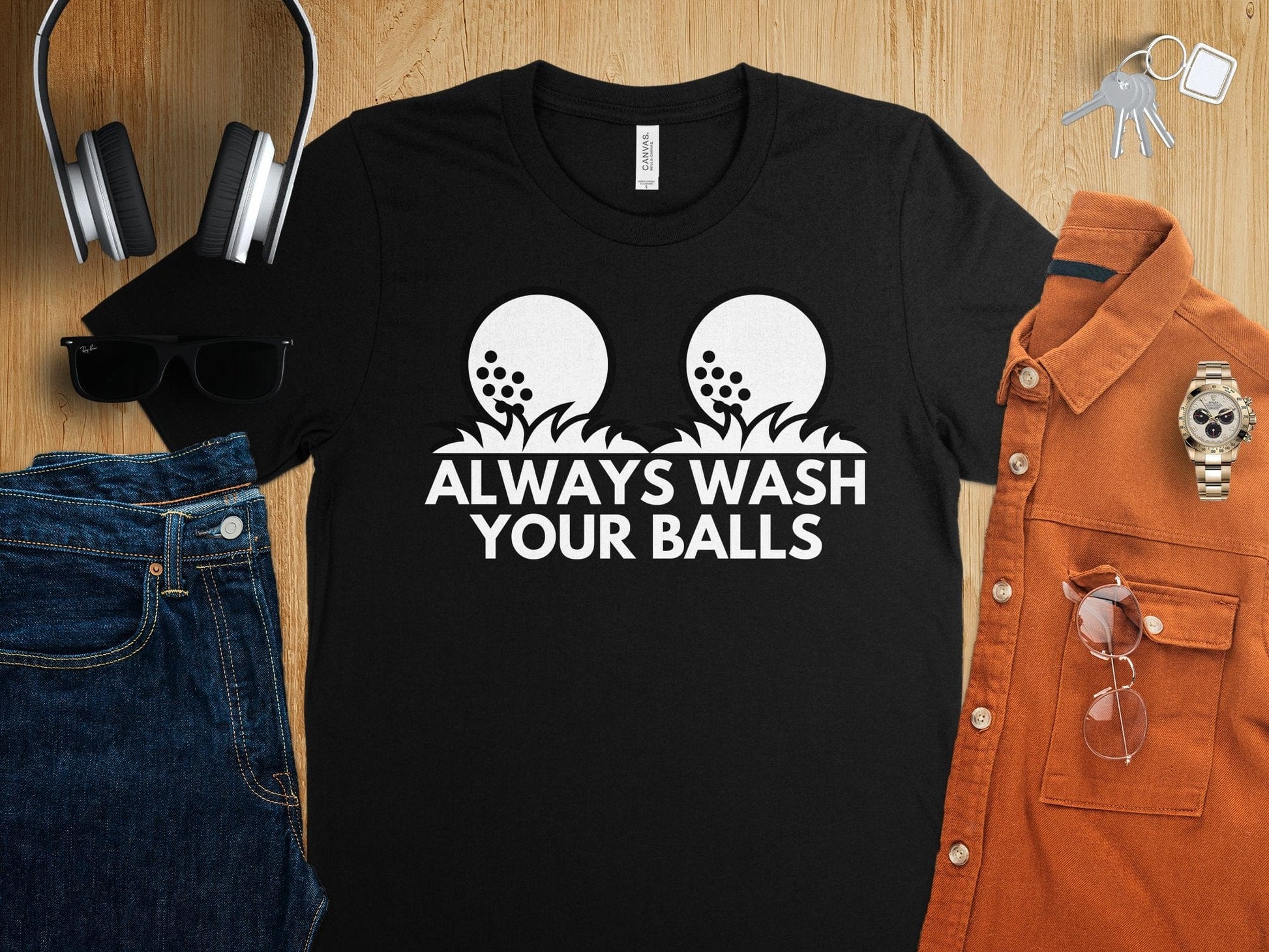 Funny Golfer Gifts  TShirt Always Wash Your Balls Golf Tshirt