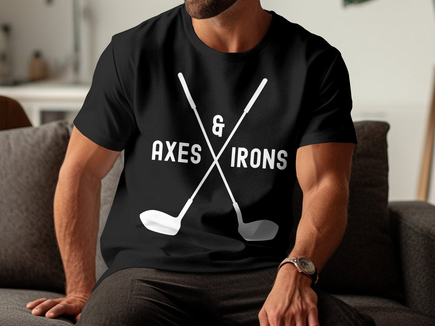 Funny Golfer Gifts  TShirt Axes and Irons Golf T-Shirt