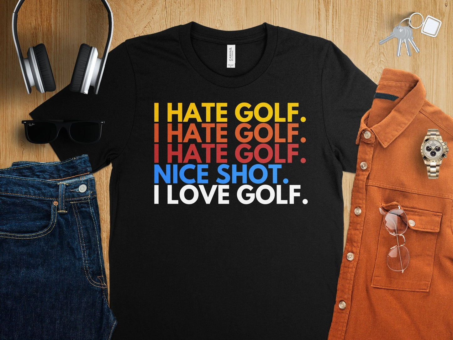 Funny Golfer Gifts  TShirt I Hate Golf I Love Golf Golf T-Shirt