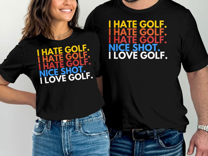 Funny Golfer Gifts  TShirt I Hate Golf I Love Golf Golf T-Shirt
