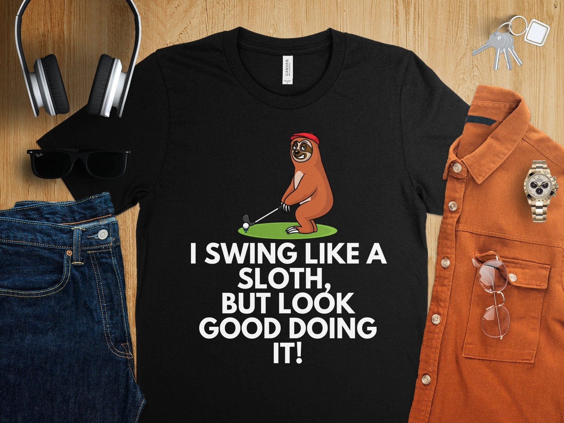 Funny Golfer Gifts  TShirt I Swing Like a Sloth Golf TShirt