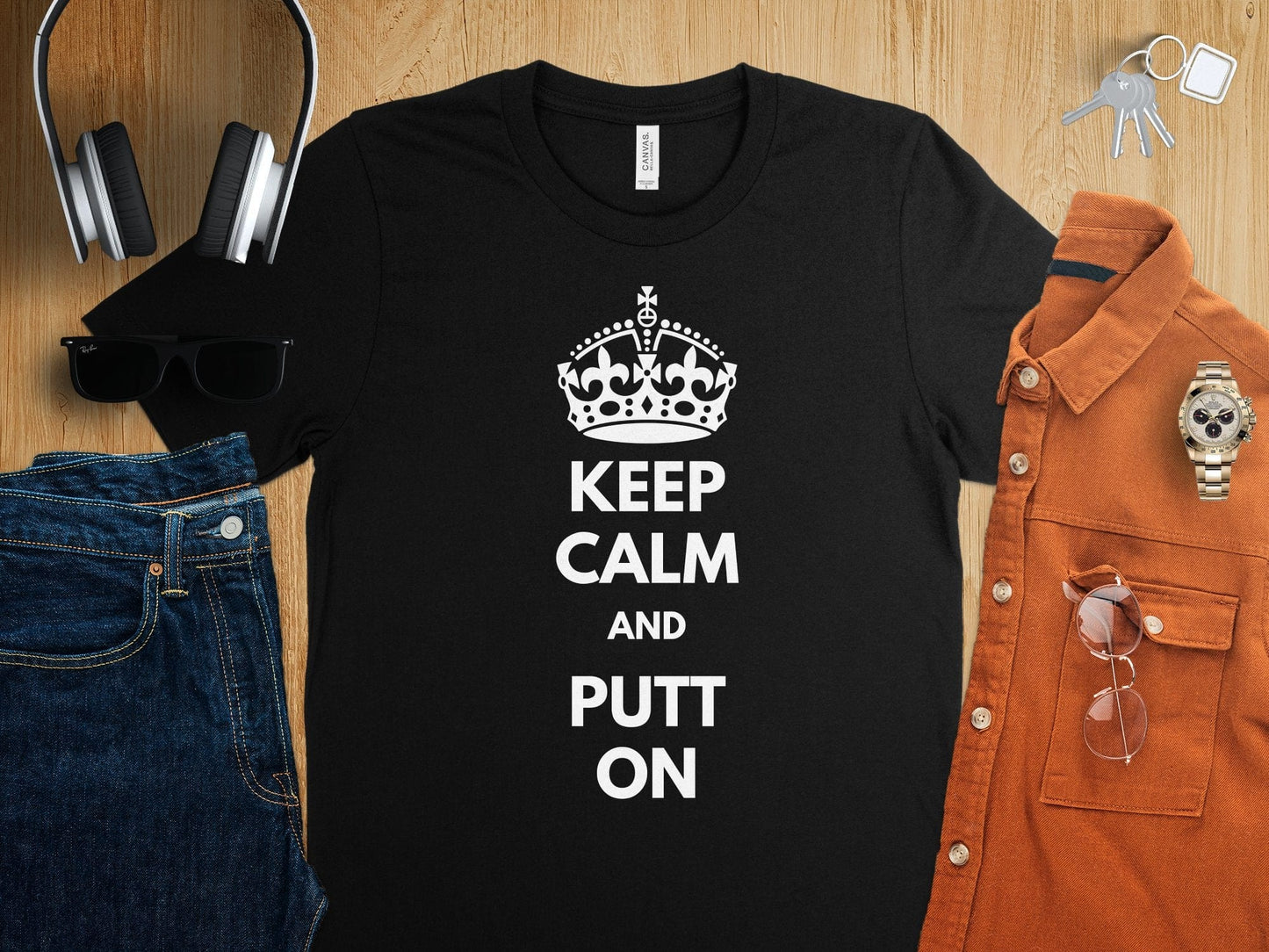 Funny Golfer Gifts  TShirt Keep Calm and Putt On Golf T-Shirt