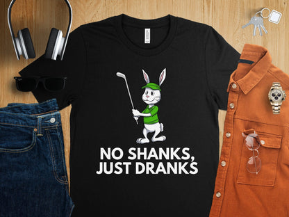 Funny Golfer Gifts  TShirt No Shanks Just Dranks Golf T-Shirt