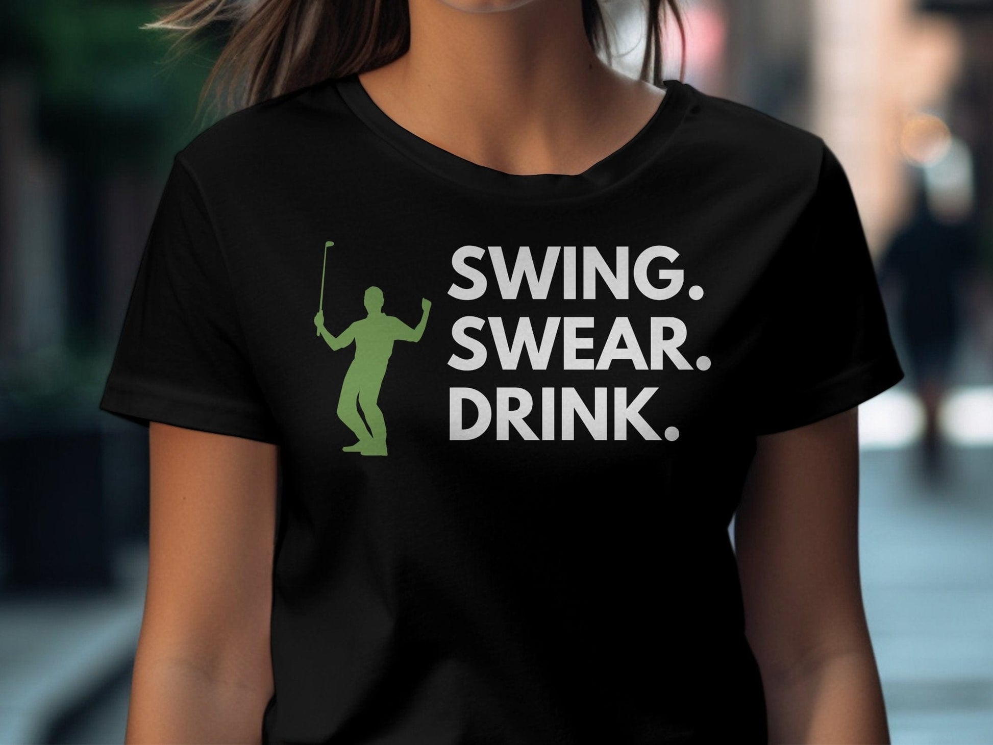Funny Golfer Gifts  TShirt Swing Swear Drink Golf T-Shirt