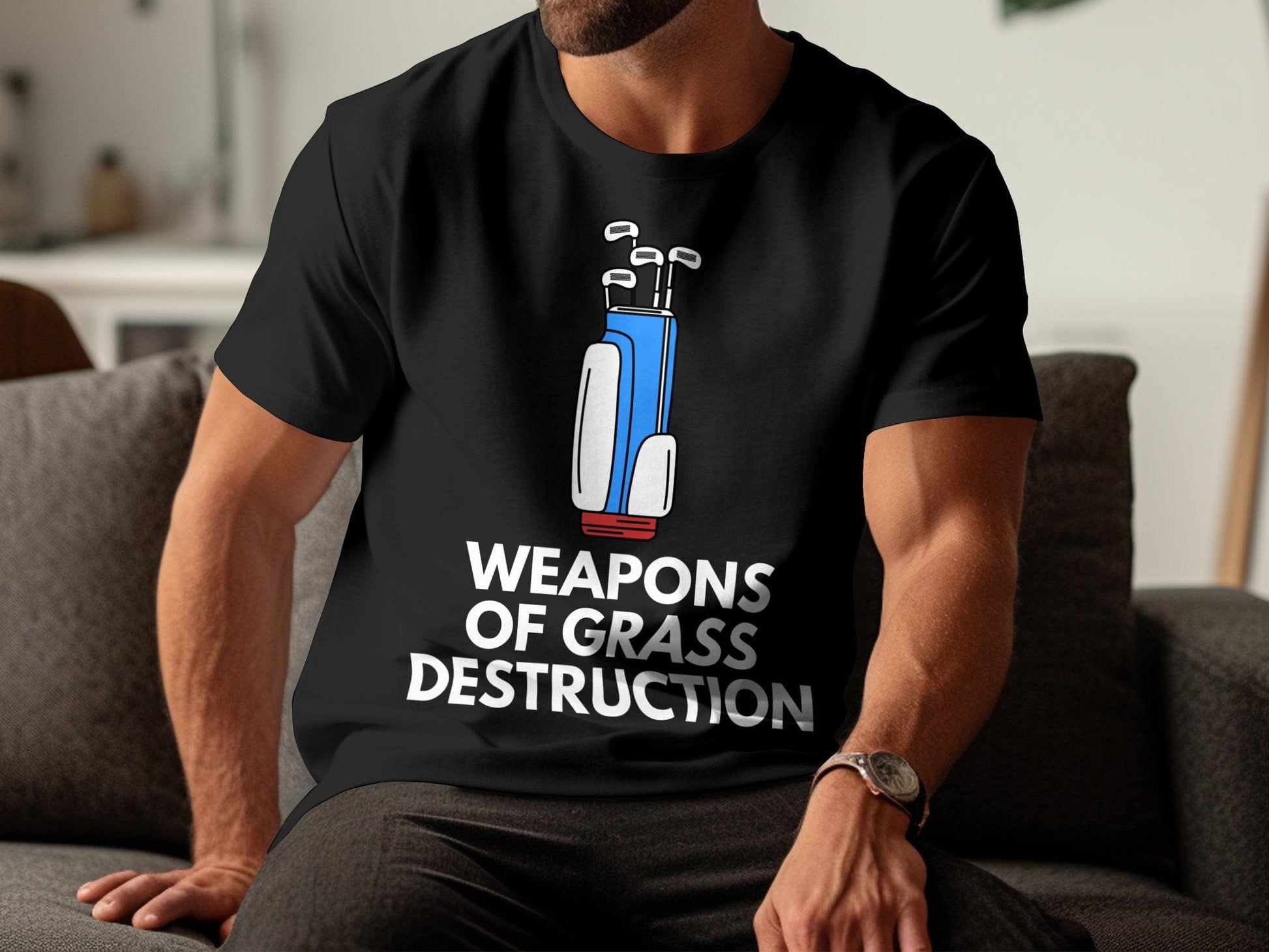 Funny Golfer Gifts  TShirt Weapons of Grass Destruction Golf T-Shirt