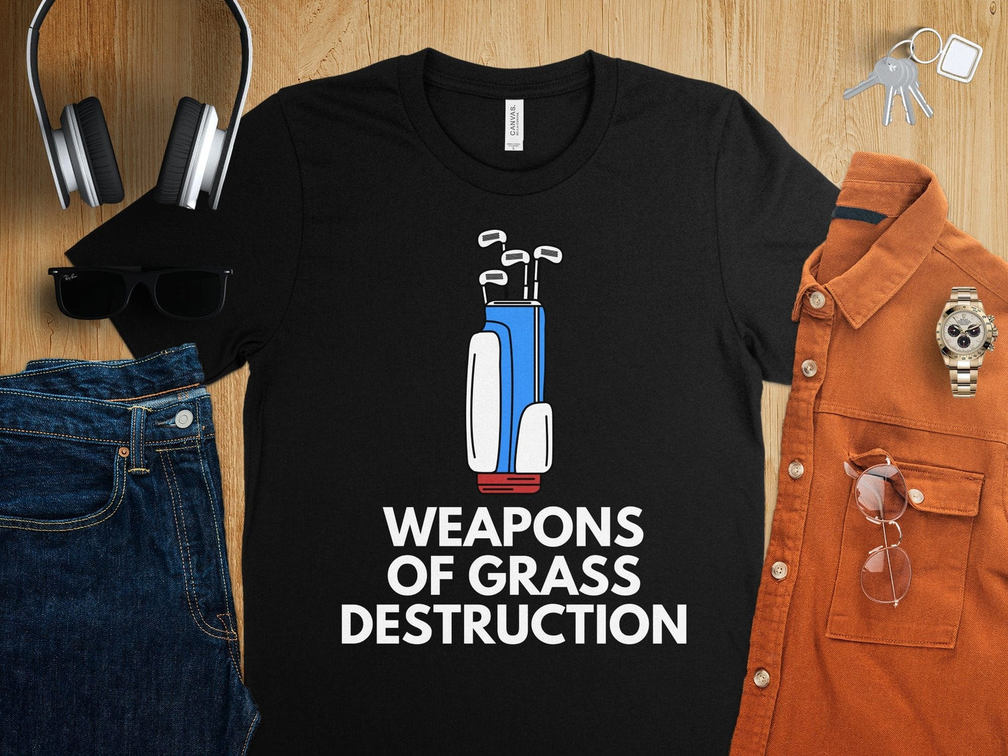 Funny Golfer Gifts  TShirt Weapons of Grass Destruction Golf T-Shirt