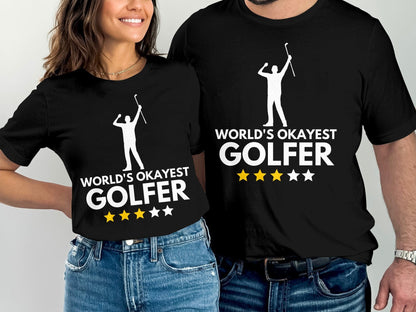 Funny Golfer Gifts  TShirt Worlds Okayest Golfer Golf T-Shirt