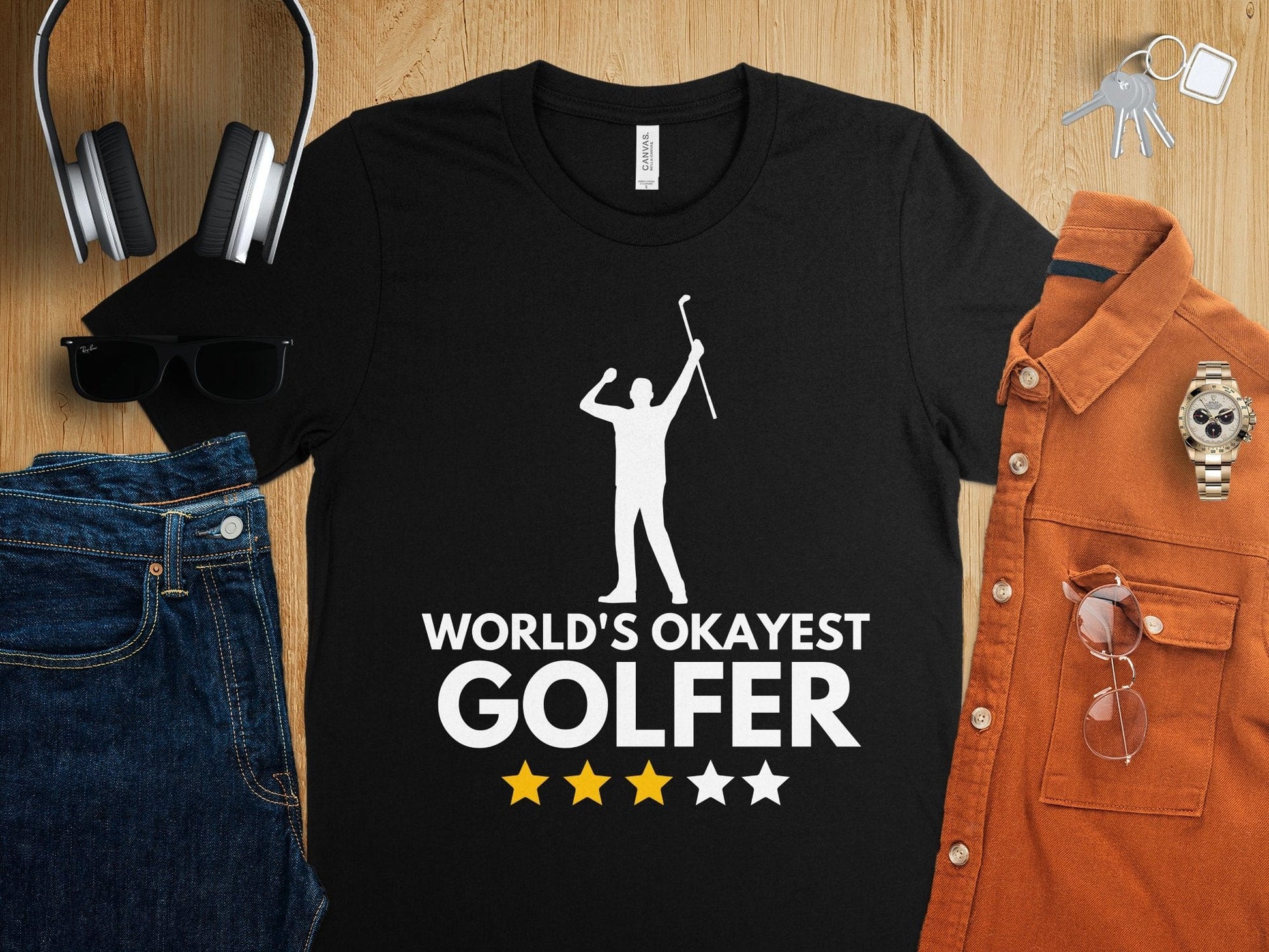 Funny Golfer Gifts  TShirt Worlds Okayest Golfer Golf T-Shirt