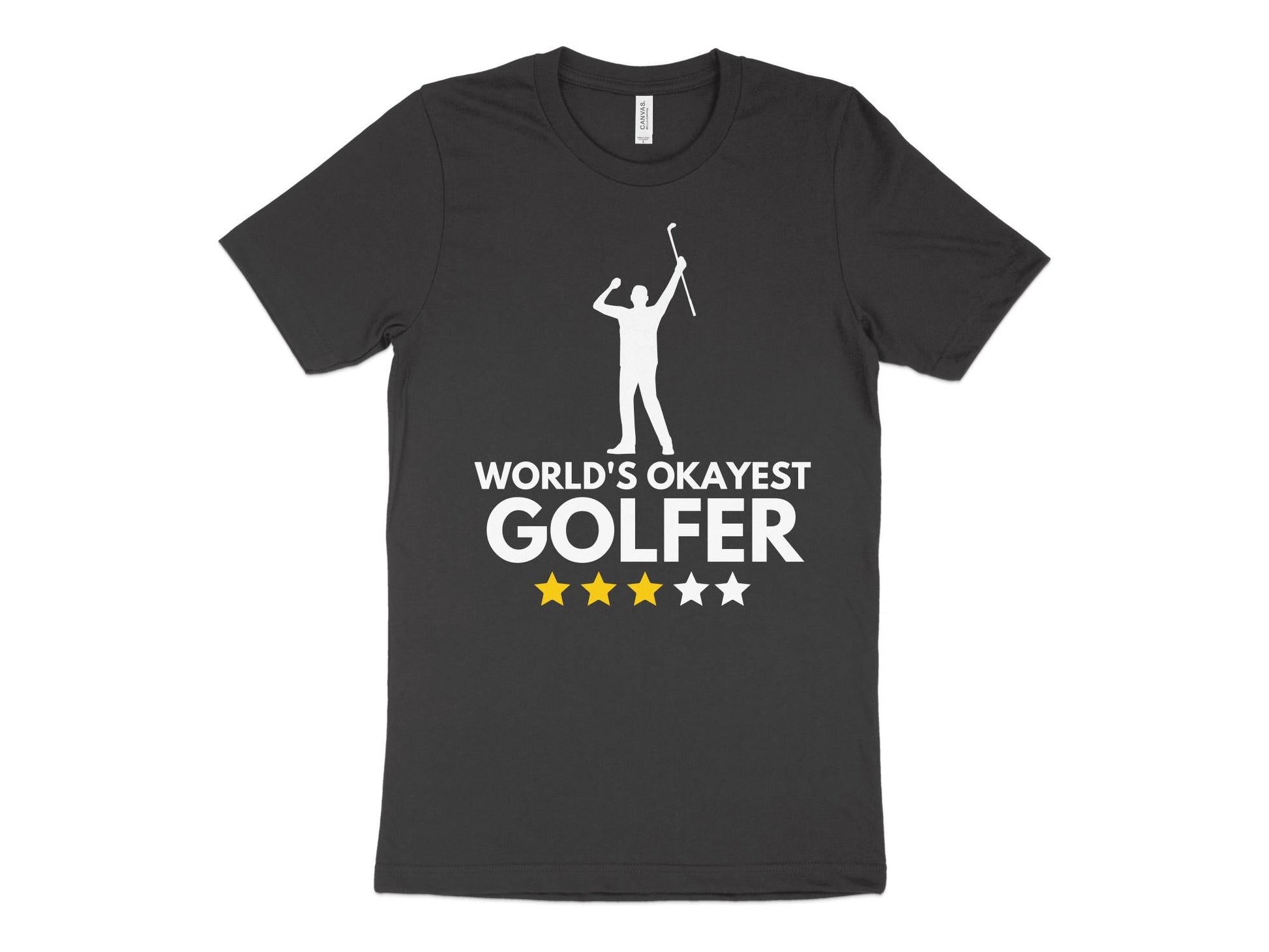 Funny Golfer Gifts  TShirt XS / Dark Grey Heather Worlds Okayest Golfer Golf T-Shirt